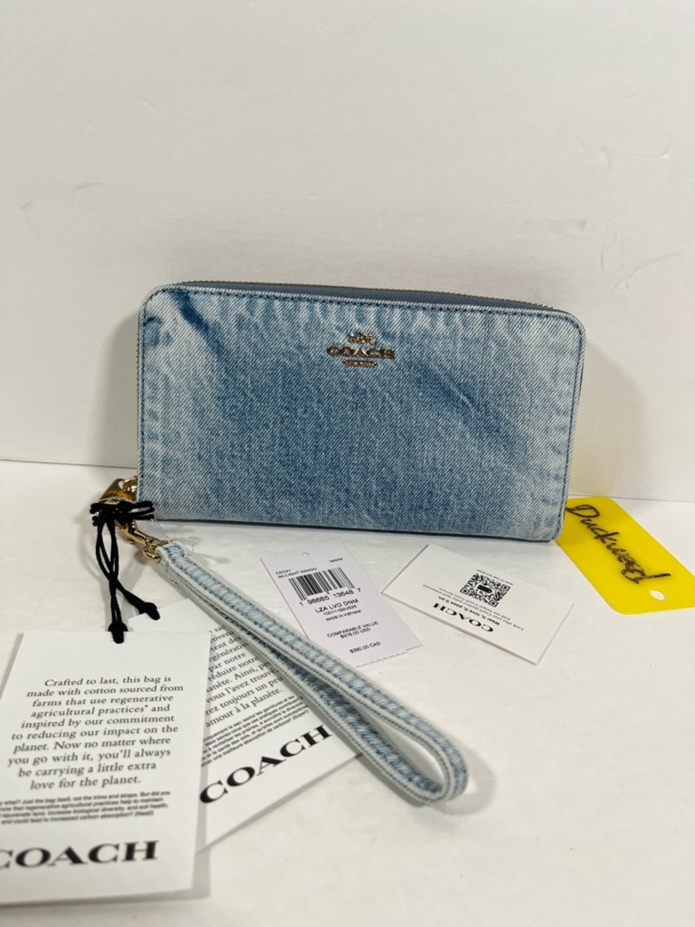 Coach Long Zip Around Wallet In Loved Denim CEC21 NW